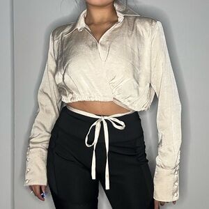 Champagne wrap blouse